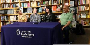 Love with Pride authors Daisy Harris, Laylah Hunter, J. Tullos Hennig, and Nick DiMartino.